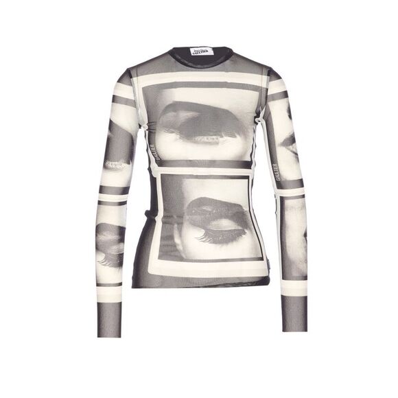 JEAN PAUL GAULTIER Sweaters - Jean Paul Gaultier Women Eyes And Lips Printed Long Sleeves Top